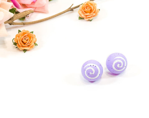 Lavender Handpainted concrete chord Necklace and Earing Set - Eliteearth