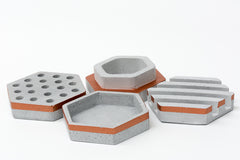 Concrete Quadra Organiser-Grey Copper Collection - Eliteearth