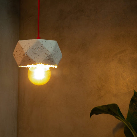 Concrete Crystal Pendant Lamp  White Feather Lite Lamps Collection-Eliteearth