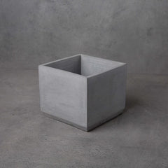 Concrete Cuboid Juno Planter-Grey-Eliteearth