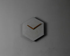 Concrete Hexa Wall Clock Grey-Eliteearth