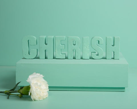 Concrete Letters-"Cherish " Asian Paints Colour of the year 2021 Collection-Eliteearth