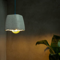 Concrete Mushroom Pendant Lamp White Feather Lite Collection-Eliteearth