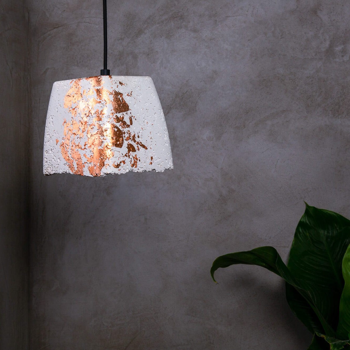 Concrete Mushroom Pendant Lamp  White/Copper Feather Lite Lamps-Eliteearth