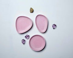 Concrete Pastel Halo Trinket Dish Set - Pink-Elitearth