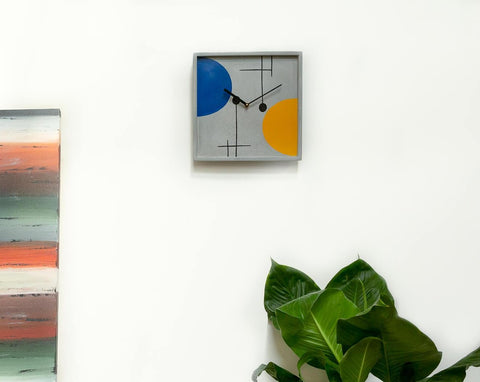 Concrete Square Wall Clock Grey-Avant Garde Collection-Eliteearth