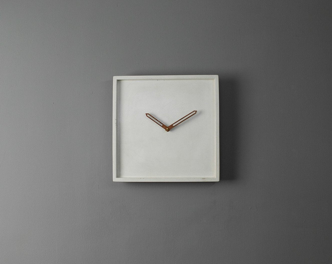 Concrete Square Wall Clock White-Eliteearth