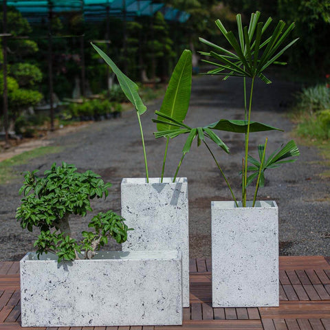 Concrete Sudoku  Planter l Concrete Marbre Planters Collection l Set of Three Concrete Pots-Eliteearth