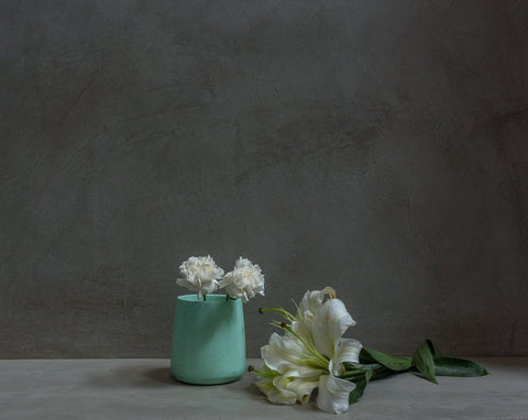 Concrete Tinted Vase in Green - Vazo Collection - Eliteearth