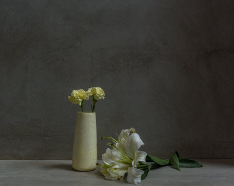 Concrete Tinted Vase in Yellow - Vazo Collection - Eliteearth