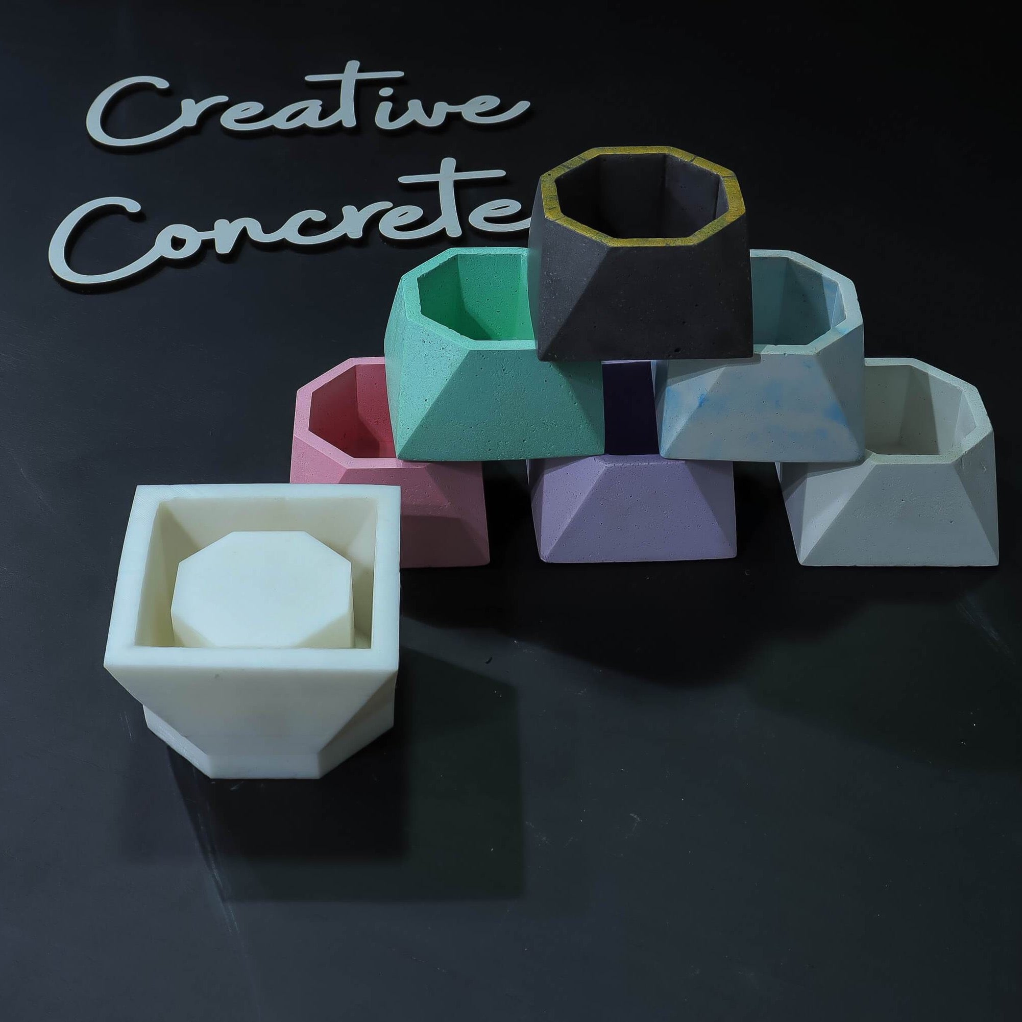 Creative Concrete's Mold for Planter & Candle Vessel - GB-002-Eliteearth