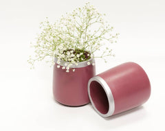 Concrete Short Vase in Awakening, Asian Paints<br>Colour of the Year 2019 - Eliteearth