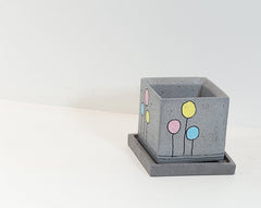 Concrete Square Faced  Planter - Confetti Collection - Eliteearth