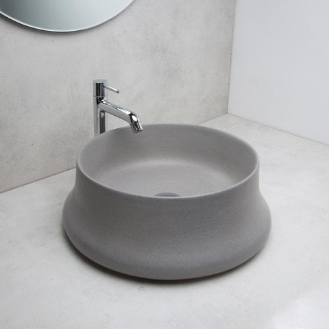 Concrete Curvy  Wash Basin - Grey-Eliteearth